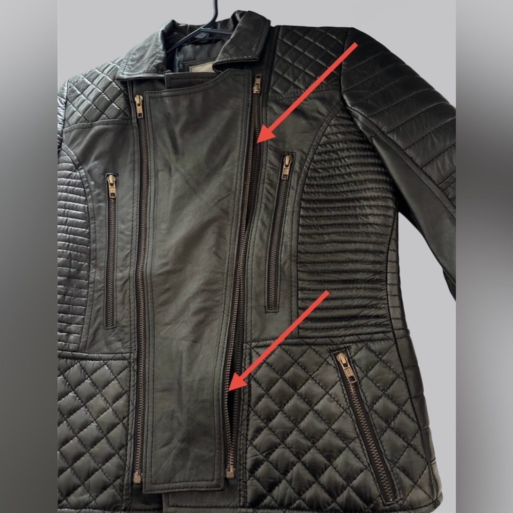🛍️SALE🛍️ Heeli By Leathertex Women's Genuine Leather Quilted Motorcycle Jacket - Picture 8 of 8